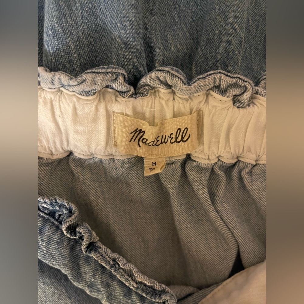 Madewell Denim Ruffle Pull On Skirt Size Medium - Picture 2 of 7
